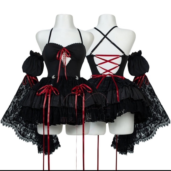 Moeflavor blood moon witch lace up dress S/M - Picture 1 of 5